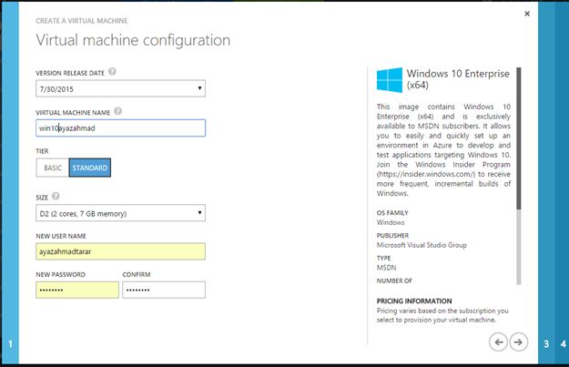 select the name of virtual machine